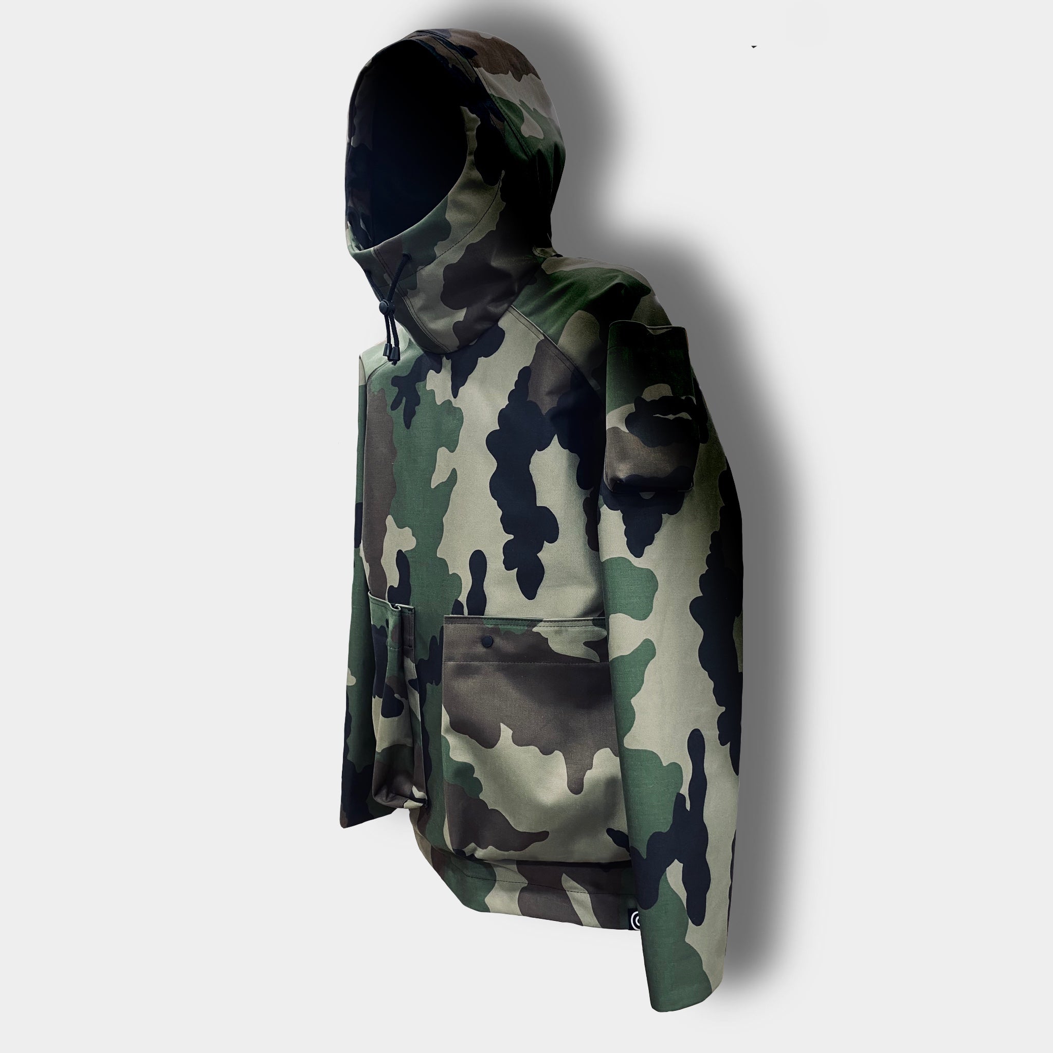 Camouflage-patterned jacket on a white background